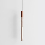 Bennington Vertical Pendant - White Oak / Brushed Copper