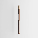 Bennington Vertical Pendant - Walnut / Brushed Brass