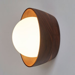 Berm Orb Wall Sconce - Walnut / Frosted