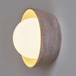 Berm Orb Wall Sconce - White Oak / Frosted