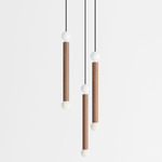 Constellation Trio Pendant - Walnut / White