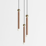 Constellation Trio Pendant - Walnut / Brushed Brass