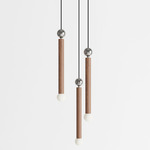 Constellation Trio Pendant - Walnut / Brushed Stainless