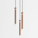 Constellation Trio Pendant - Walnut / Brushed Copper