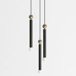 Constellation Trio Pendant - Black Oak / Brushed Brass