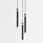 Constellation Trio Pendant - Black Oak / Brushed Stainless