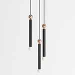 Constellation Trio Pendant - Black Oak / Brushed Copper