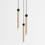 Constellation Trio Pendant - Natural Oak / Black