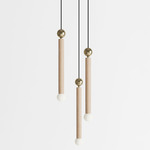 Constellation Trio Pendant - Natural Oak / Brushed Brass