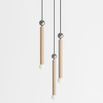 Constellation Trio Pendant - Natural Oak / Brushed Stainless