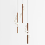 Willow Trio Pendant - Walnut / White