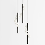 Willow Trio Pendant - Black Oak / White