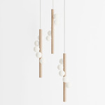 Willow Trio Pendant - Natural Oak / White