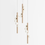 Willow Trio Pendant - Natural Oak / Brushed Brass