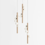 Willow Trio Pendant - Natural Oak / Brushed Stainless