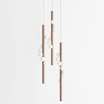 Willow Trio Pendant - Walnut / White