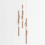Willow Trio Pendant - Walnut / Brushed Brass