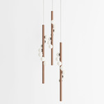 Willow Trio Pendant - Walnut / Brushed Stainless