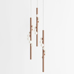 Willow Trio Pendant - Walnut / Brushed Copper