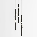 Willow Trio Pendant - Black Oak / Black