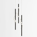 Willow Trio Pendant - Black Oak / White