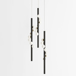 Willow Trio Pendant - Black Oak / Brushed Brass