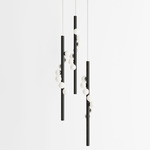 Willow Trio Pendant - Black Oak / Brushed Stainless