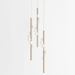 Willow Trio Pendant - Natural Oak / White