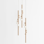 Willow Trio Pendant - Natural Oak / Brushed Copper
