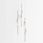 Willow Trio Pendant - White Oak / Brushed Stainless