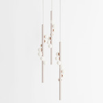 Willow Trio Pendant - White Oak / Brushed Copper