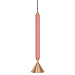 Apollo 39 Pendant - Brass / Coral Pink