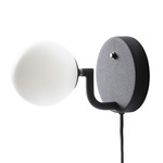 Mobil 12 Plug-In Wall Sconce - Black / Opal
