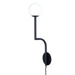 Mobil 46 Plug-In Wall Sconce - Black / Opal