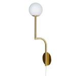 Mobil 46 Plug-In Wall Sconce - Brass / Opal