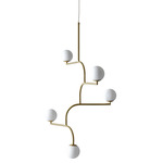 Mobil 100 Pendant - Brass / Opal