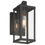 Augusta Outdoor Wall Light - Black / Clear