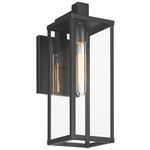 Augusta Outdoor Wall Light - Black / Clear