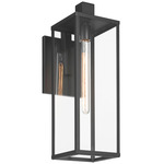 Augusta Outdoor Wall Light - Black / Clear