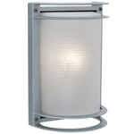 Nevis Outdoor Wall Light - Satin / Ribbed Frosted Glass