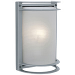 Nevis Outdoor Wall Light - Satin / Ribbed Frosted Glass