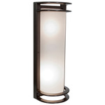 Nevis Outdoor Wall Light - Bronze / Ribbed Frosted Glass
