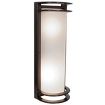 Nevis Outdoor Wall Light - Bronze / Ribbed Frosted Glass