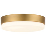 Roma Minimus Ceiling Flush Light - Antique Brushed Brass / Opal