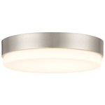 Roma Minimus Ceiling Flush Light - Brushed Steel / Opal