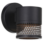 Ari Outdoor Shade Wall Light - Black / Black Grid