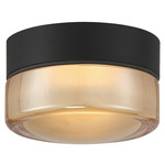 Masso Ceiling Flush Light - Matte Black / Amber