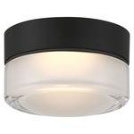 Masso Ceiling Flush Light - Matte Black / Clear Frosted