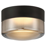 Masso Ceiling Flush Light - Matte Black / Smoke