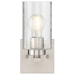 Ellie Wall Sconce - Brushed Steel / Clear Water